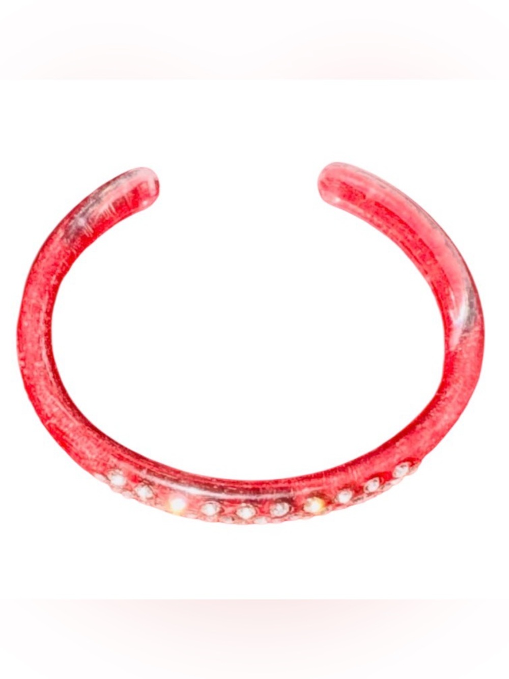 NWT clear cuff Acrylic with rhinestones glam unique party bling bracelet
